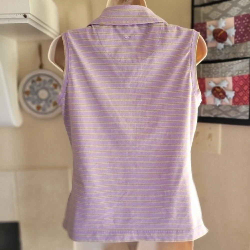 Nike Fit Dry Purple Striped Sleeveless Golf Tank Size Large